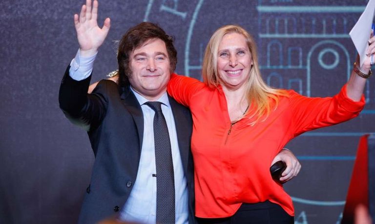 Javier Milei y Karina Milei
