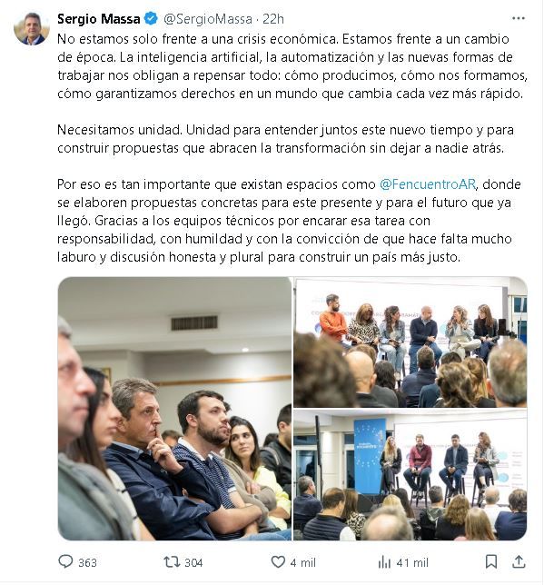 Tuit Sergio Massa