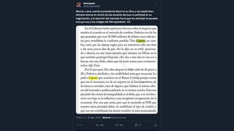 Mensajes en Twitter