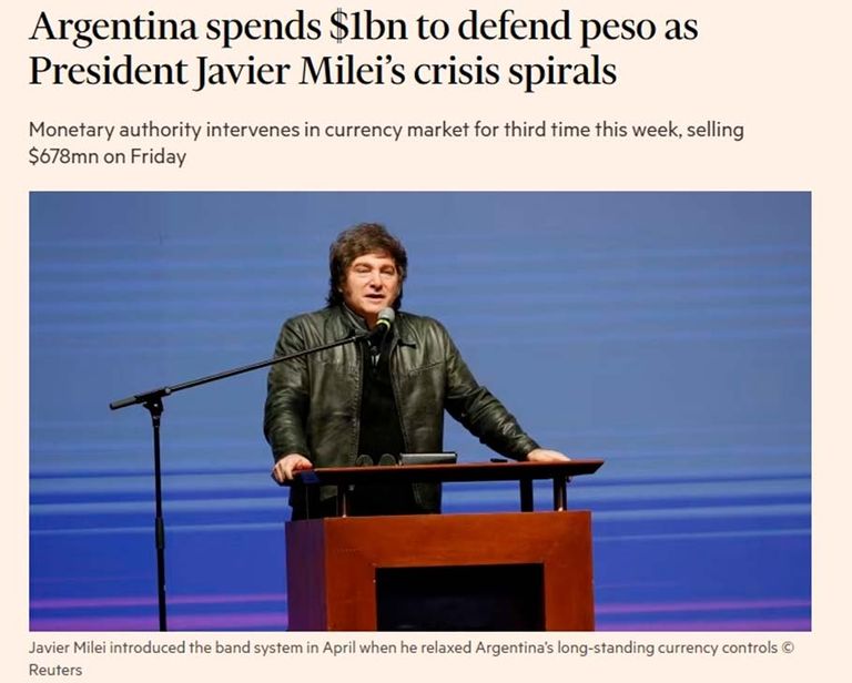 El presidente Javier Milei Financial Times 21092025