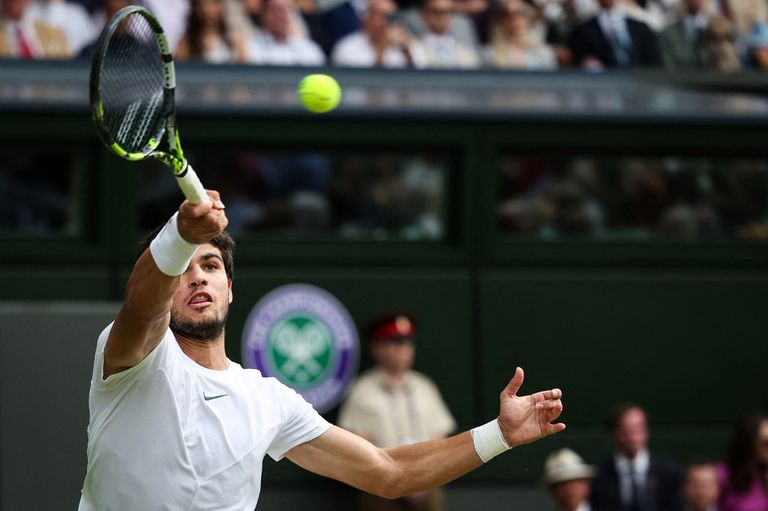 Carlos Alcaraz en la final de Wimbledon