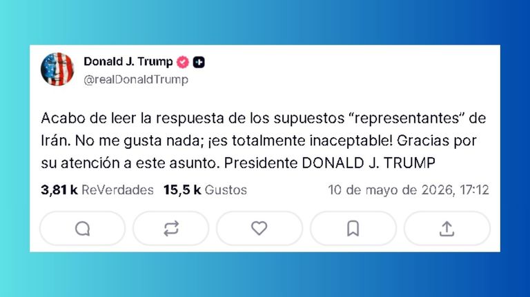 Donald Trump calificó de 'inaceptable' la respuesta de Irán al plan de paz impulsado por Estados Unidos