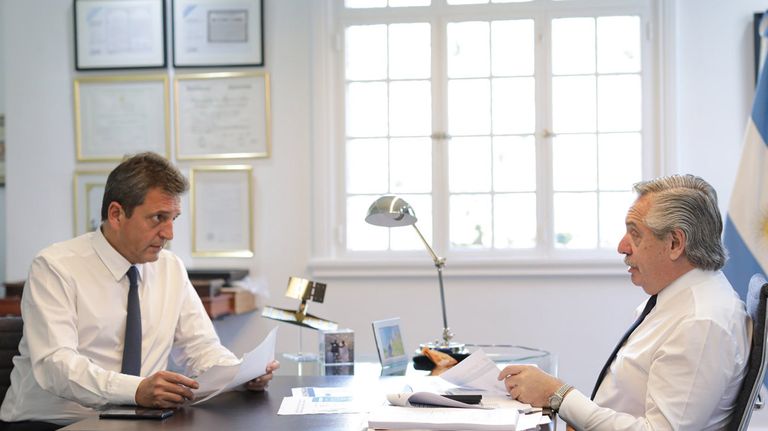 Sergio Massa en Olivos con Alberto Fernández