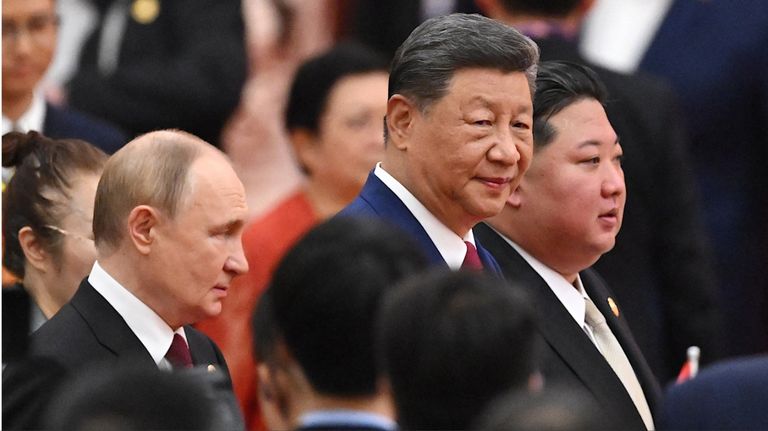 Xi Jinping, Kim Jong Un y Vladimir Putin 20250902