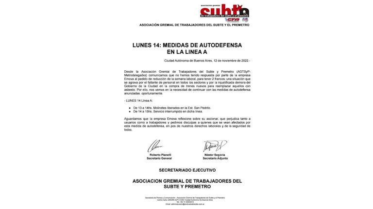 Comunicado AGTSyP