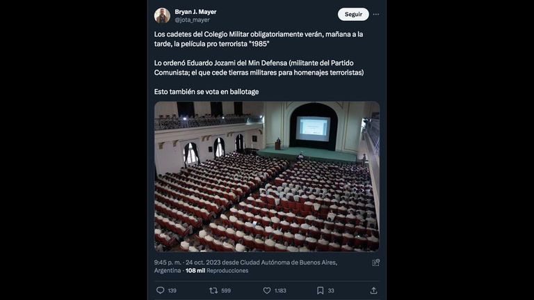 Mensaje de Victoria Villaruel