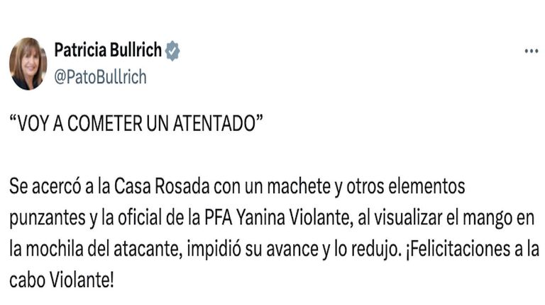 Patricia Bullrich Tweet 20240404