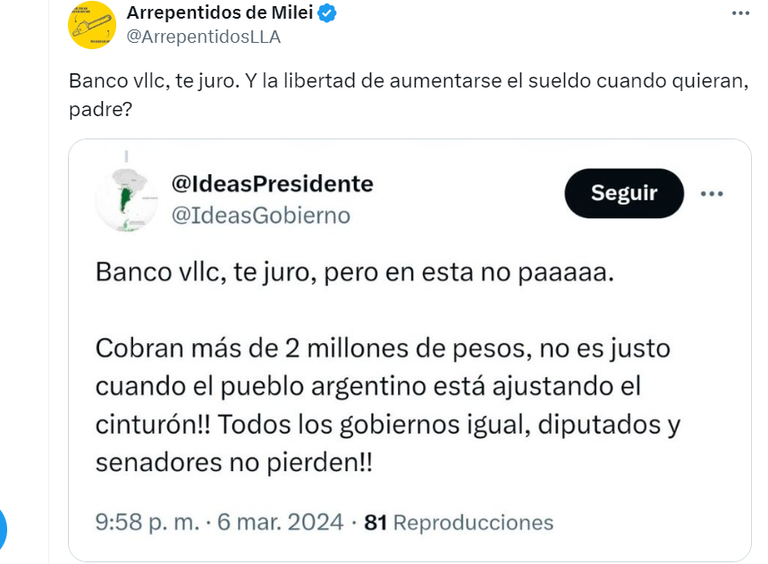 Arrepentidos de Milei