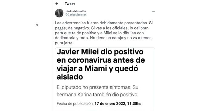 tweet de Carlos Maslatón 20220117