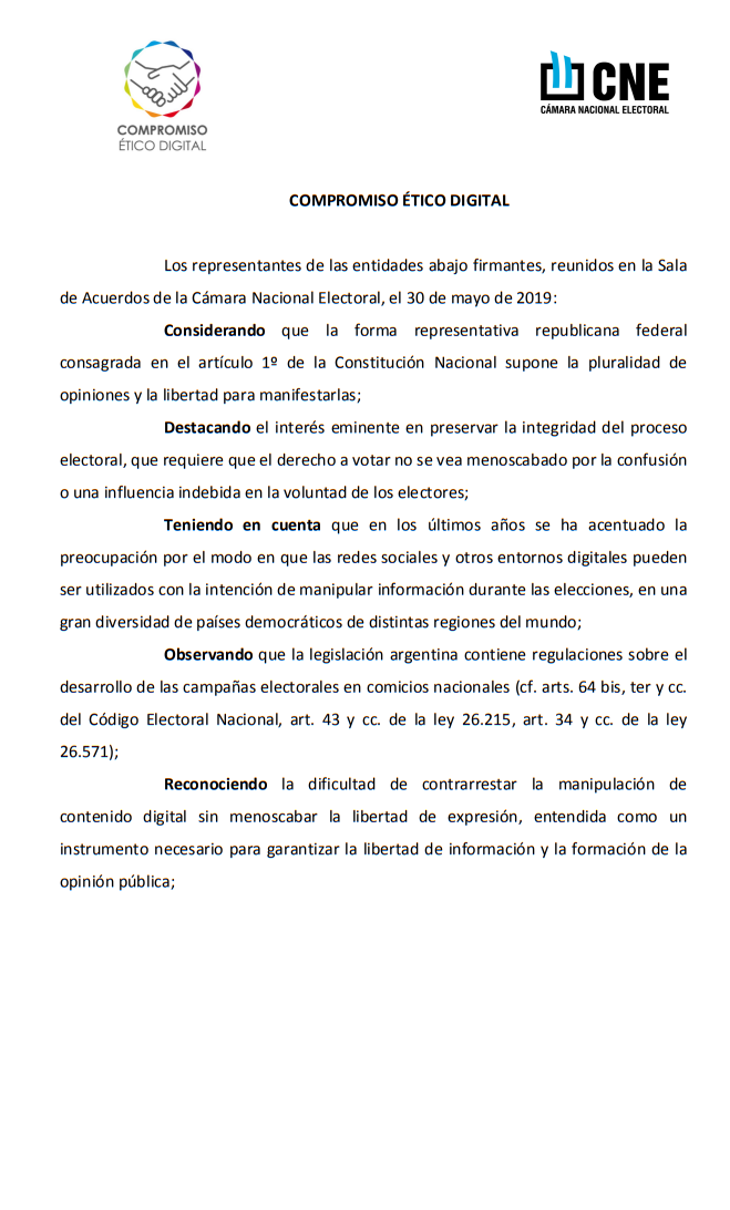 Compromiso Ético Digital medios gobierno elecciones
