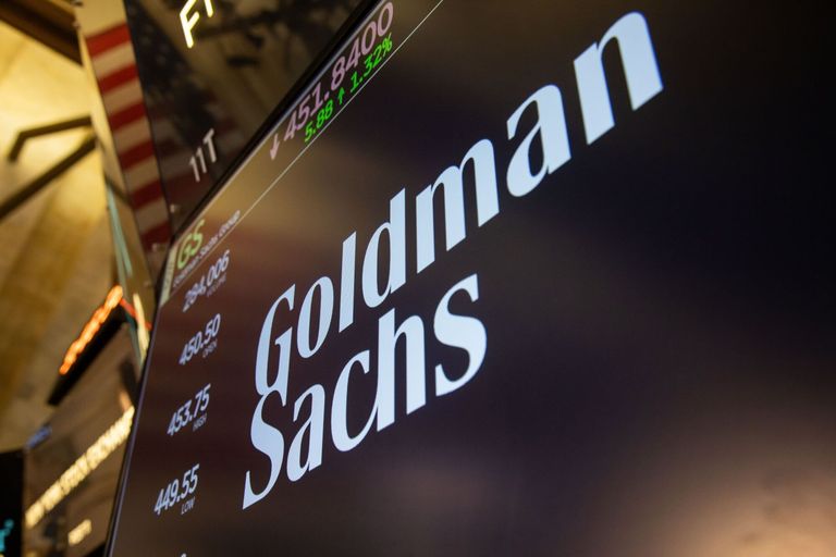 Goldman Sachs branding at the NYSE