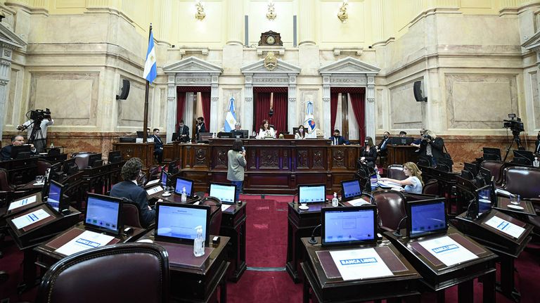 Votación del impuesto solidario en el Senado.