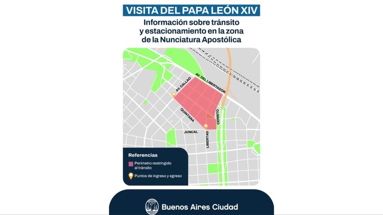 Operativo en el perímetro de seguridad en la Nunciatura Apostólica