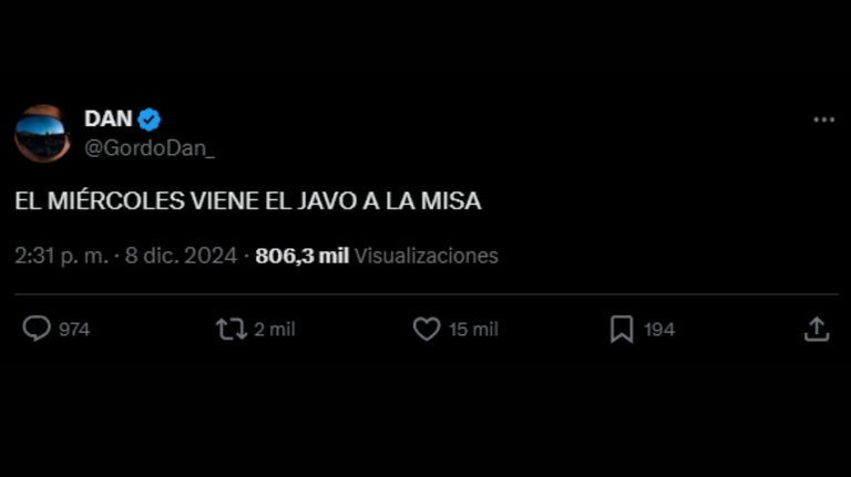 Gordo Dan va Javier Milei a la Misa