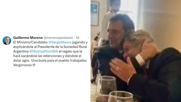 Tweet de Guillermo Moreno contra Sergio Massa