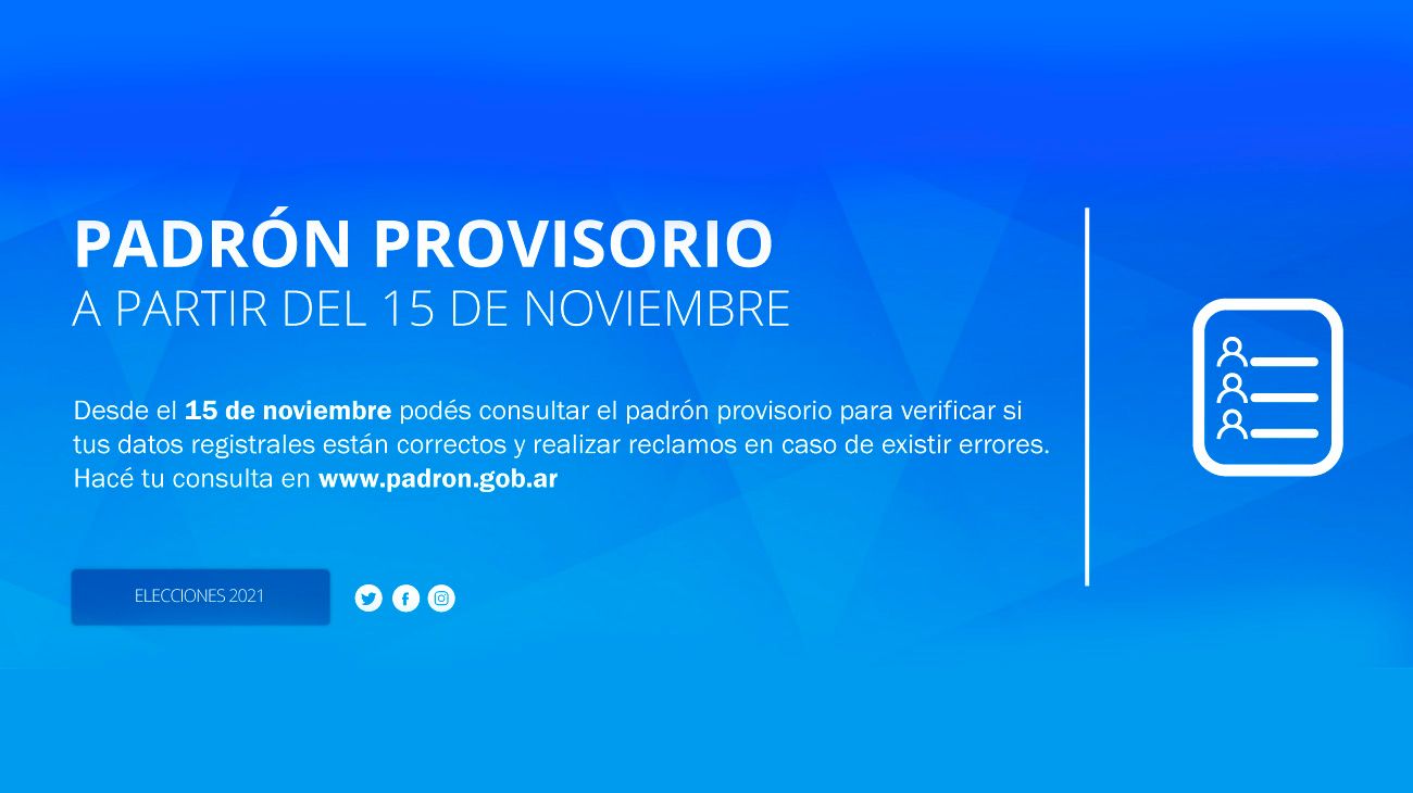 Ya se puede consultar el padrón provisorio para votar en las elecciones legislativas de 2021