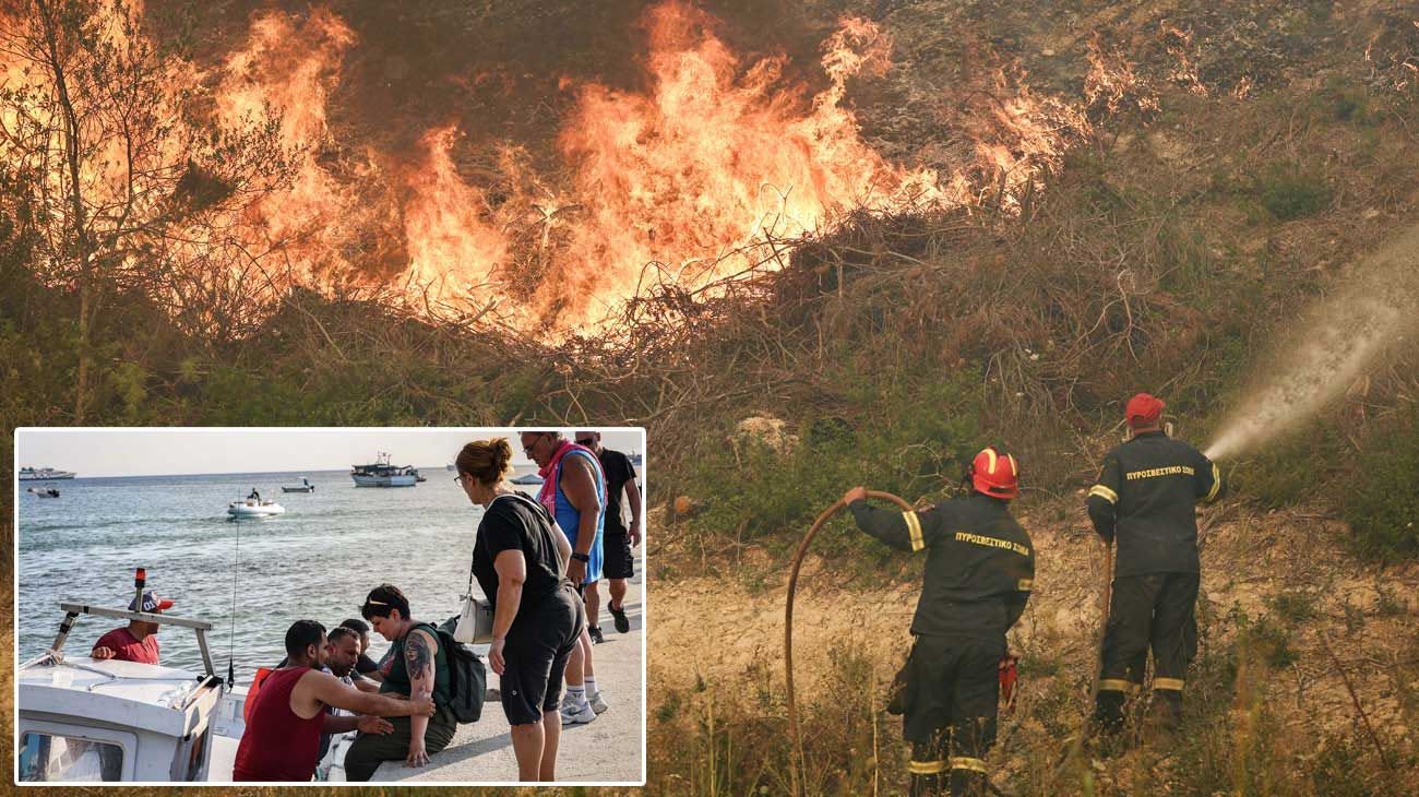 Grecia: evacúan a turistas en barco por los incendios
