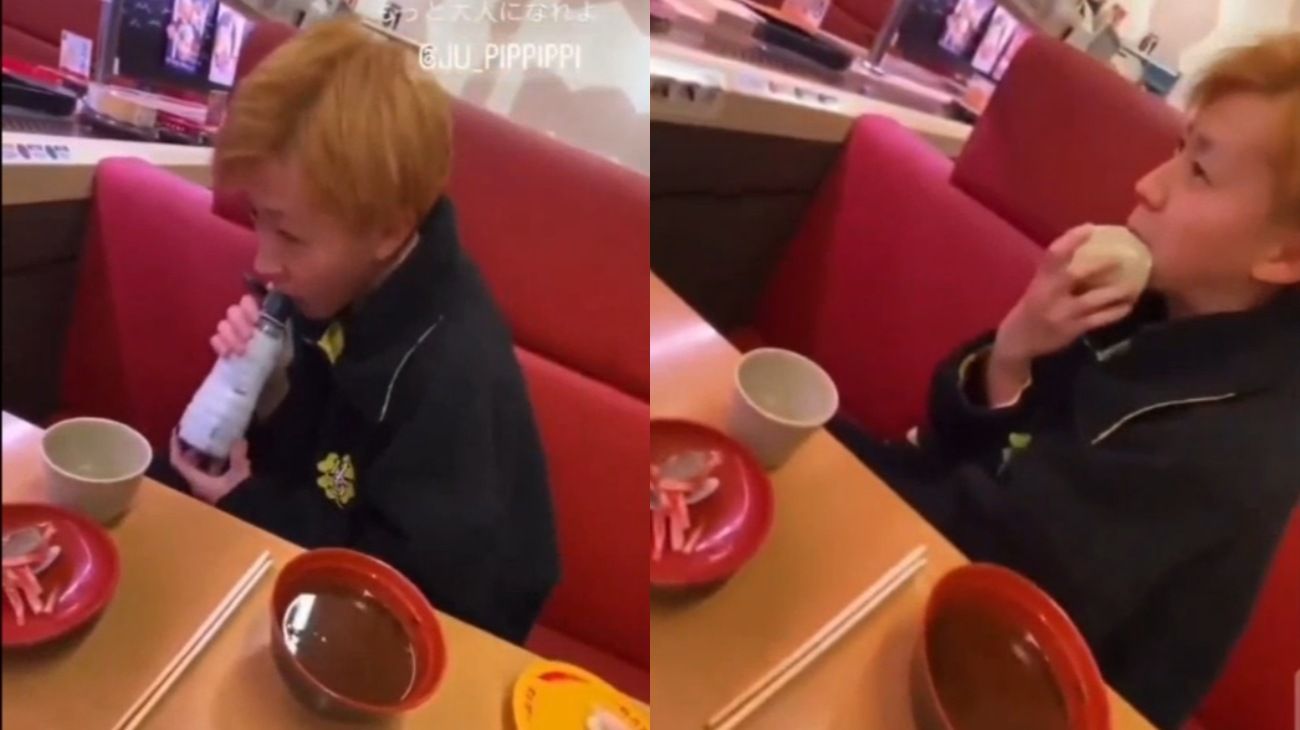 "Vándalo del sushi": una cadena japonesa demandó a un cliente que se filma lamiendo salsa de soja