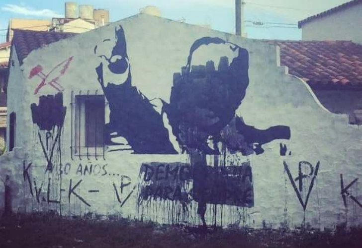 Vandalizaron un mural de Alfonsín en Vicente López