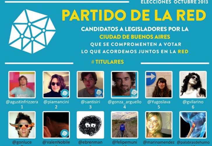 El Partido de la Red presentó su lista de twitteros para octubre