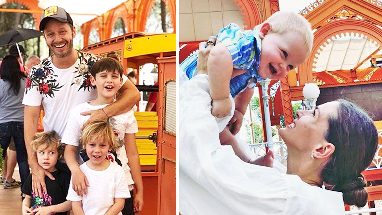 Benjamín Vicuña, con sus hijos en Madrid