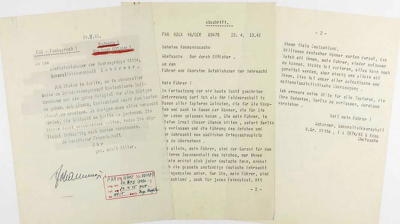 Sale a la luz la "nota suicida" de Adolf Hitler, en la que se niega a abandonar Berlín