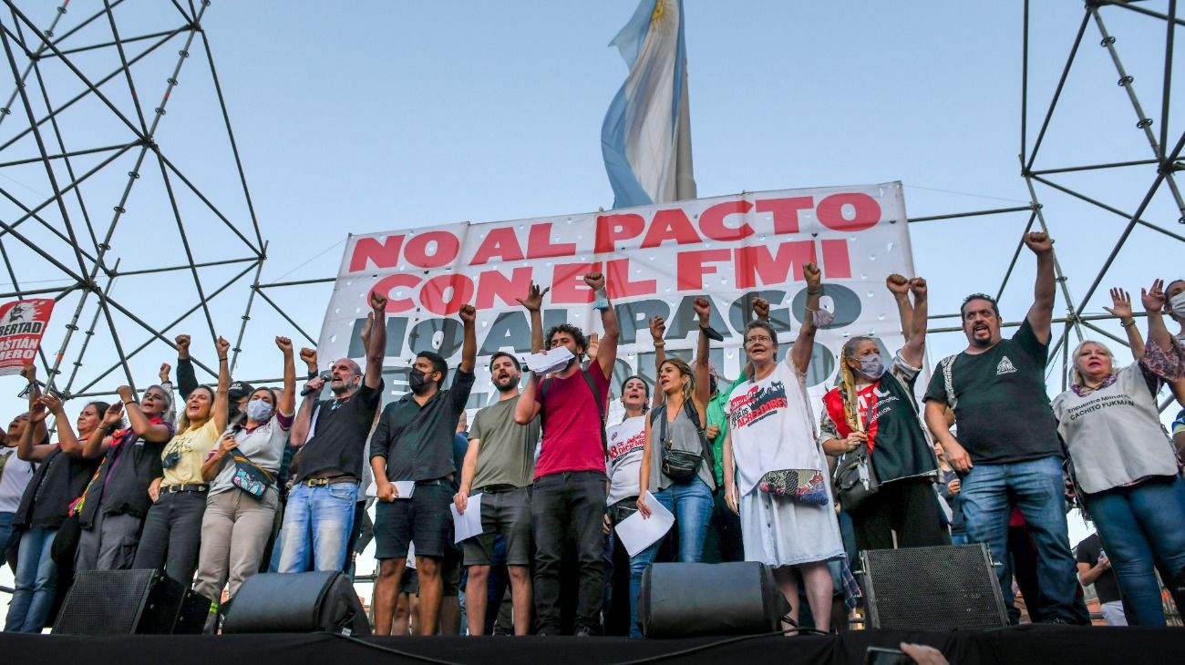 La izquierda se movilizó contra el acuerdo con el FMI: "Las estafas no se pagan"