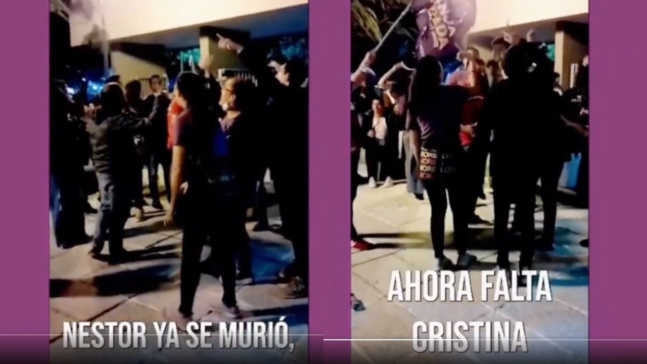 Franja Morada celebró con cantos en contra de los Kirchner y La Cámpora los repudió