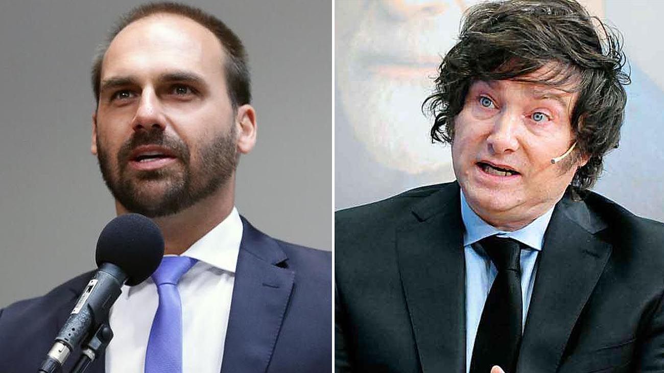 El hijo de Bolsonaro comparó a Milei con su padre: “Yo creo que puedes ser presidente”