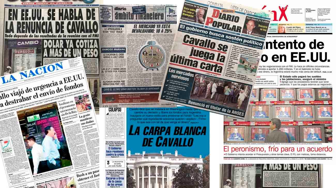 A 20 años de la crisis de 2001: qué decían las tapas de los diarios del 7 de diciembre