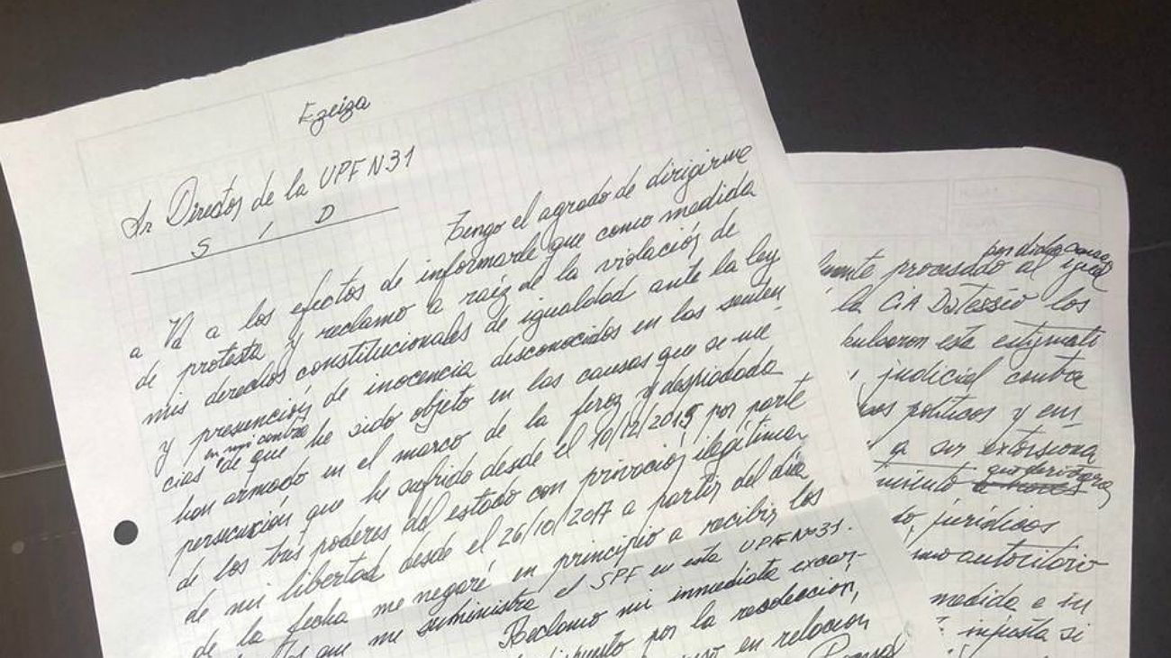 Huelga de hambre: qué dice la carta que Julio De Vido envió desde la cárcel