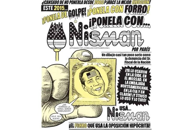 Polémico dibujo de Barcelona trata de "forro" a Nisman