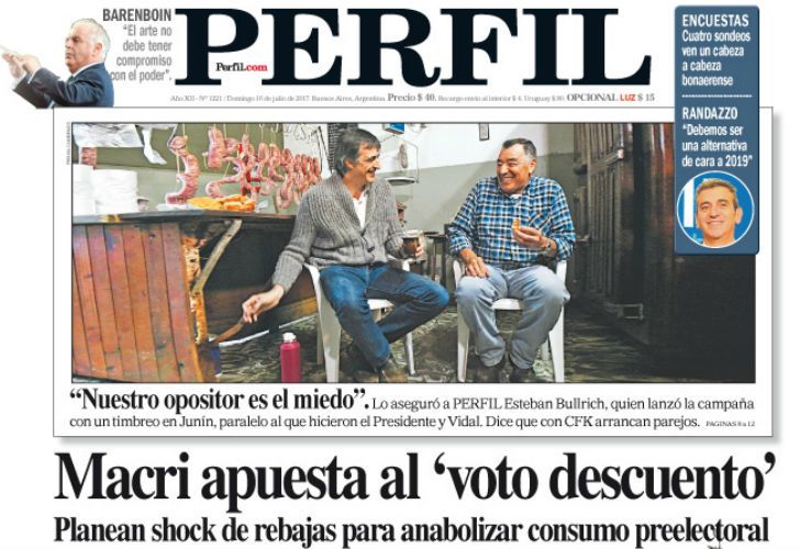 La tapa del domingo de diario PERFIL
