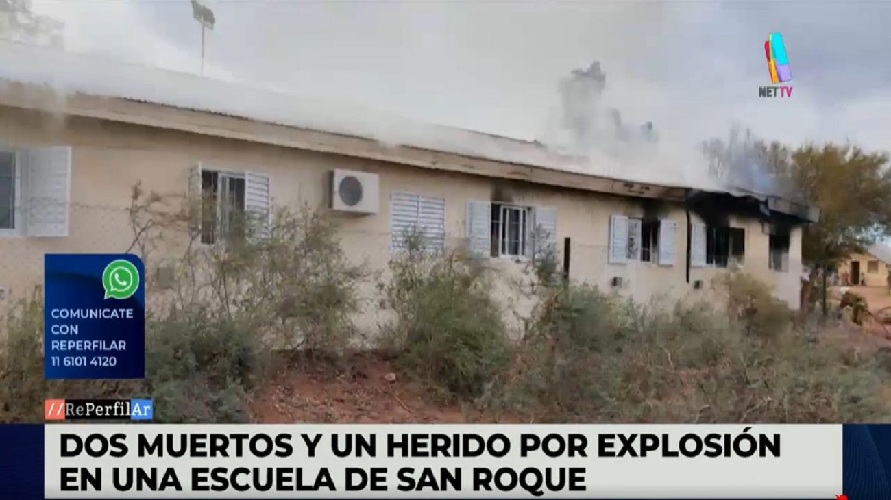 Explotó una escuela de Aguada San Roque: hay dos muertos y un herido