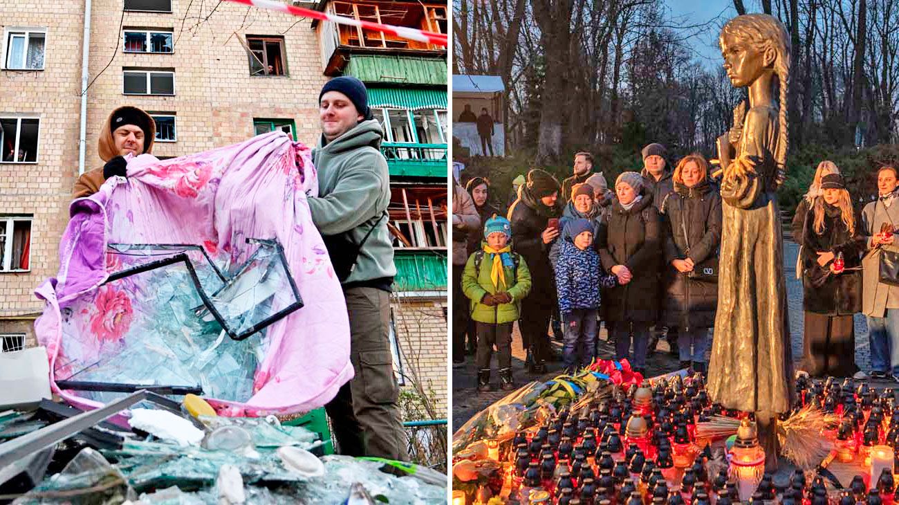 Ataque récord ruso sobre Kiev en el aniversario de la hambruna provocada por el estalinismo
