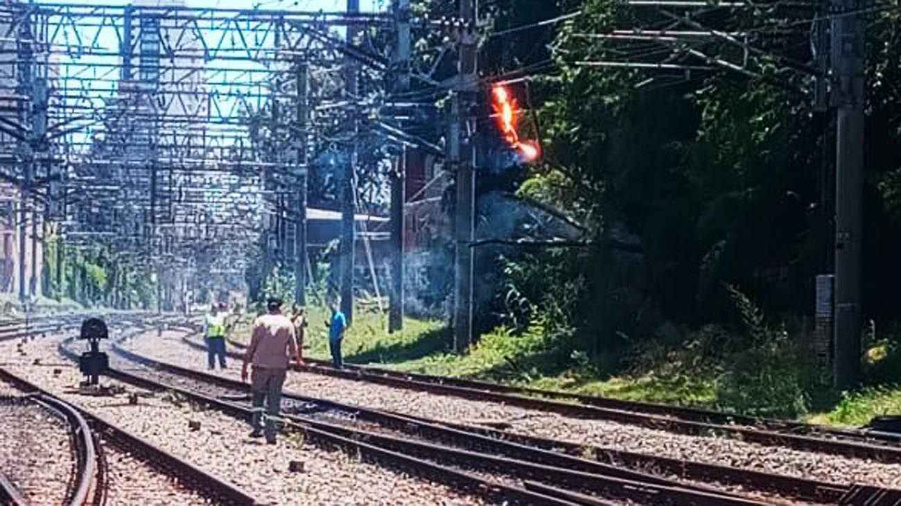 Un árbol que se incendió en las vías afectó el funcionamiento del Tren Roca