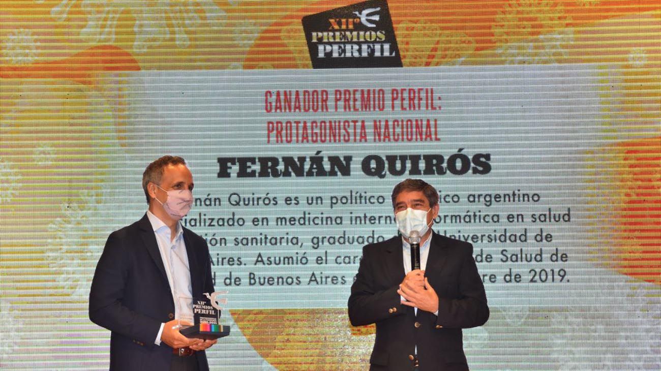 Fernán Quirós ganó en la categoría Nacional de los Protagonistas de la Pandemia