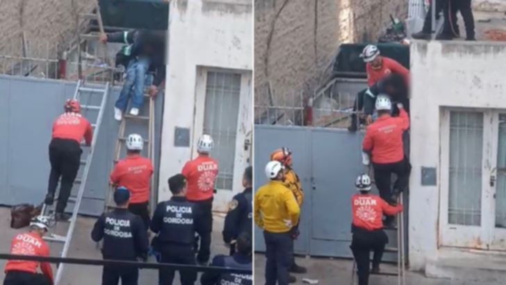 Córdoba: un presunto ladrón quedó atrapado en una reja