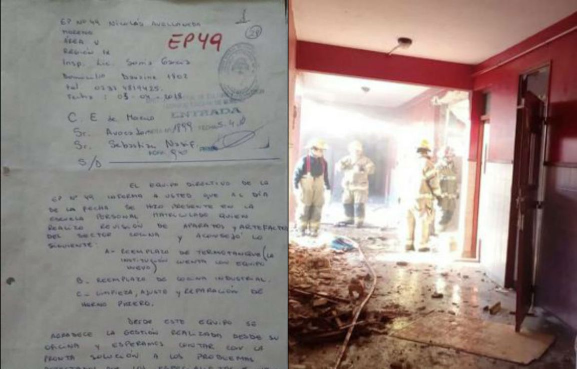 La carta de la vicedirectora de la Escuela 49 que advertía sobre problemas edilicios
