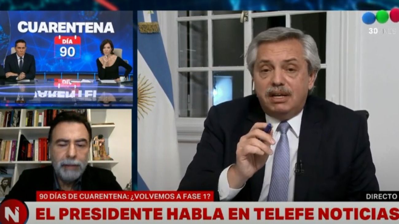 En plena entrevista, Alberto Fernández mandó a Cristina Pérez a leer la Constitución