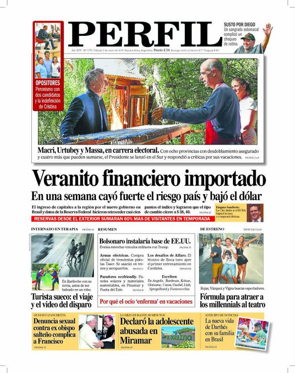 La tapa del DIARIO PERFIL de este sábado