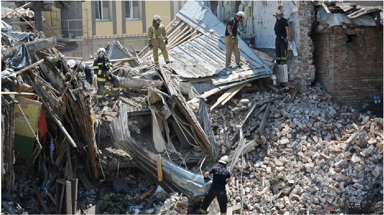 El destructivo bombardeó de Ucrania sobre la ciudad de Donetsk