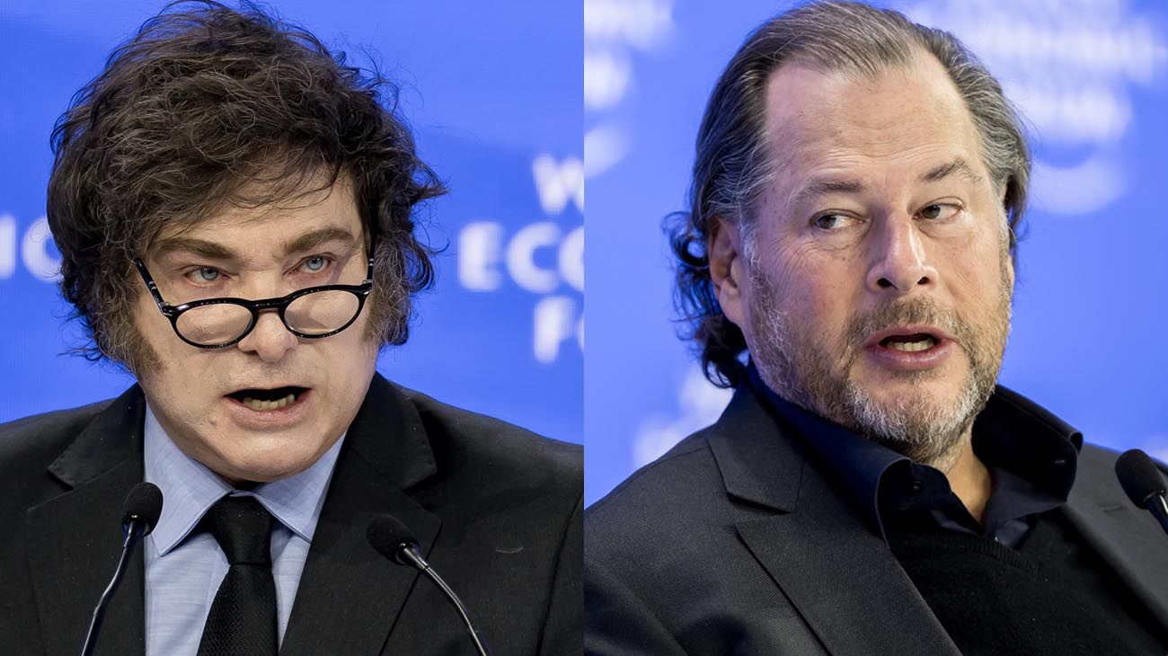 Foro de Davos: el CEO de Salesforce le anunció a Javier Milei una inversión en Argentina de USD 500 millones