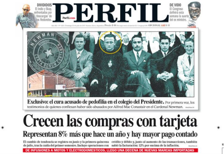 La tapa de este domingo de Diario Perfil