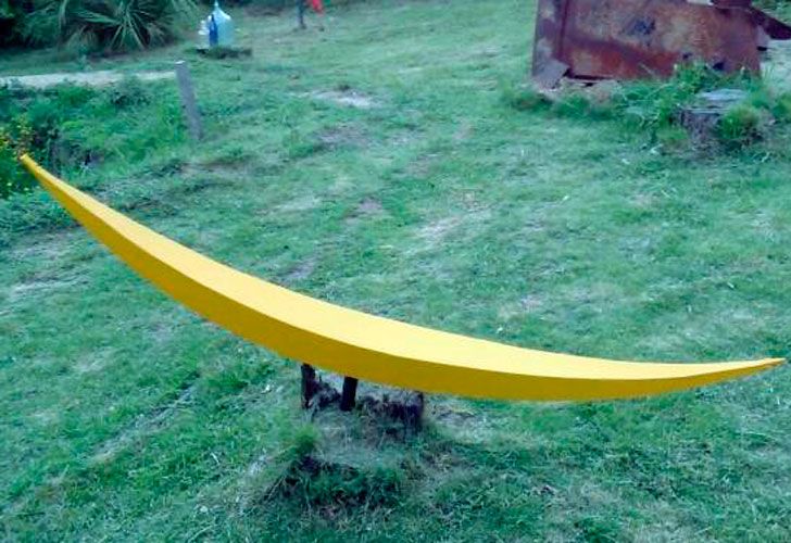 Robó una escultura, se sacó una selfie y terminó en la basura