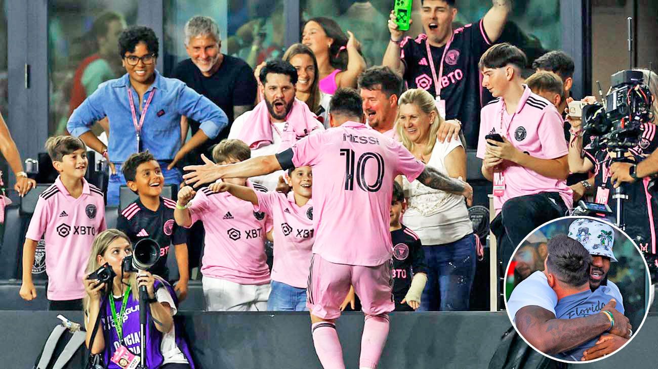 LeBron James, Serena Williams y Kim Kardashian, en el vip del debut de Messi