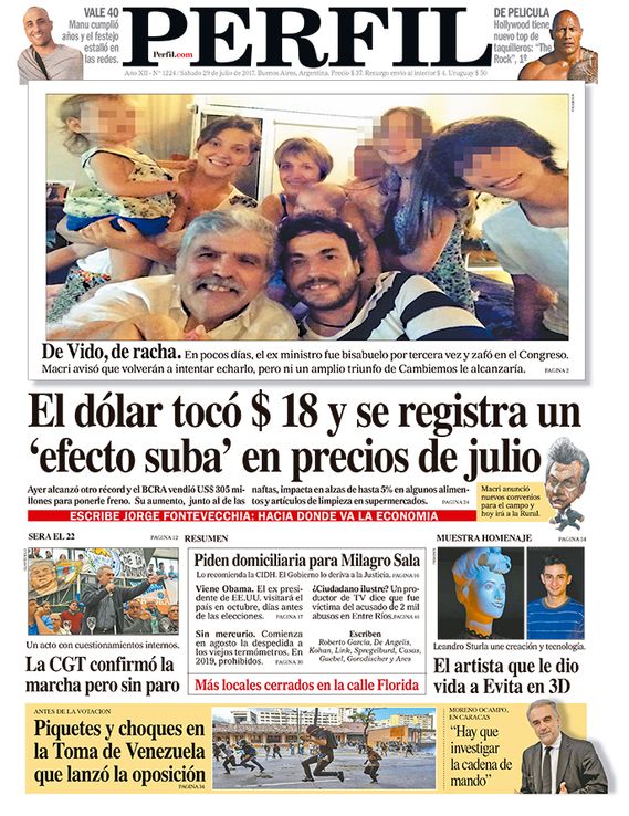 La tapa de Diario Perfil de este sábado