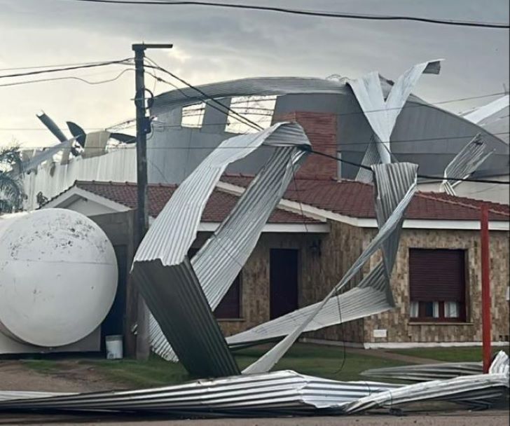 La Playosa: voladura de techos, caída de árboles y postes de luz por el temporal
