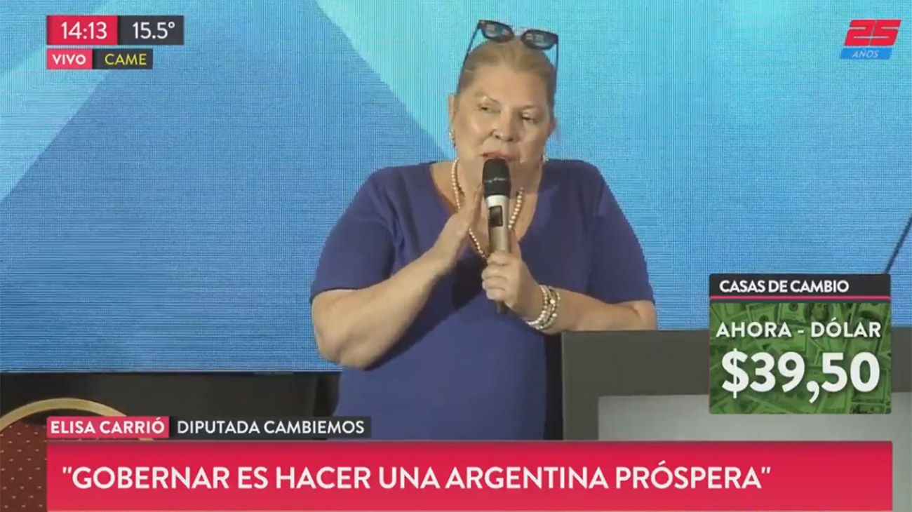 Carrió: "Yo interpreto la voz del Presidente, que nadie se confunda"