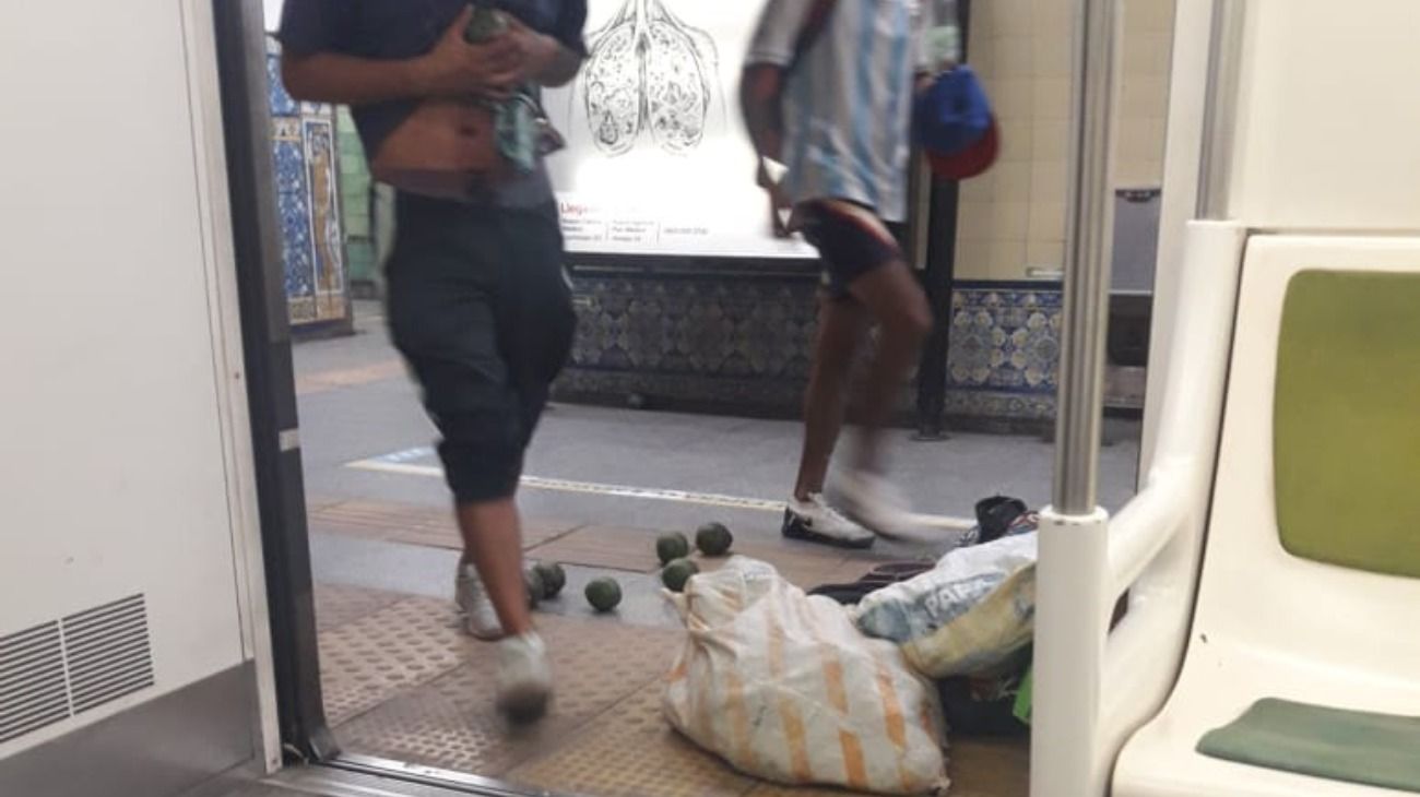 Videos: una pelea de vendedores de paltas obligó a suspender la Línea C del subte